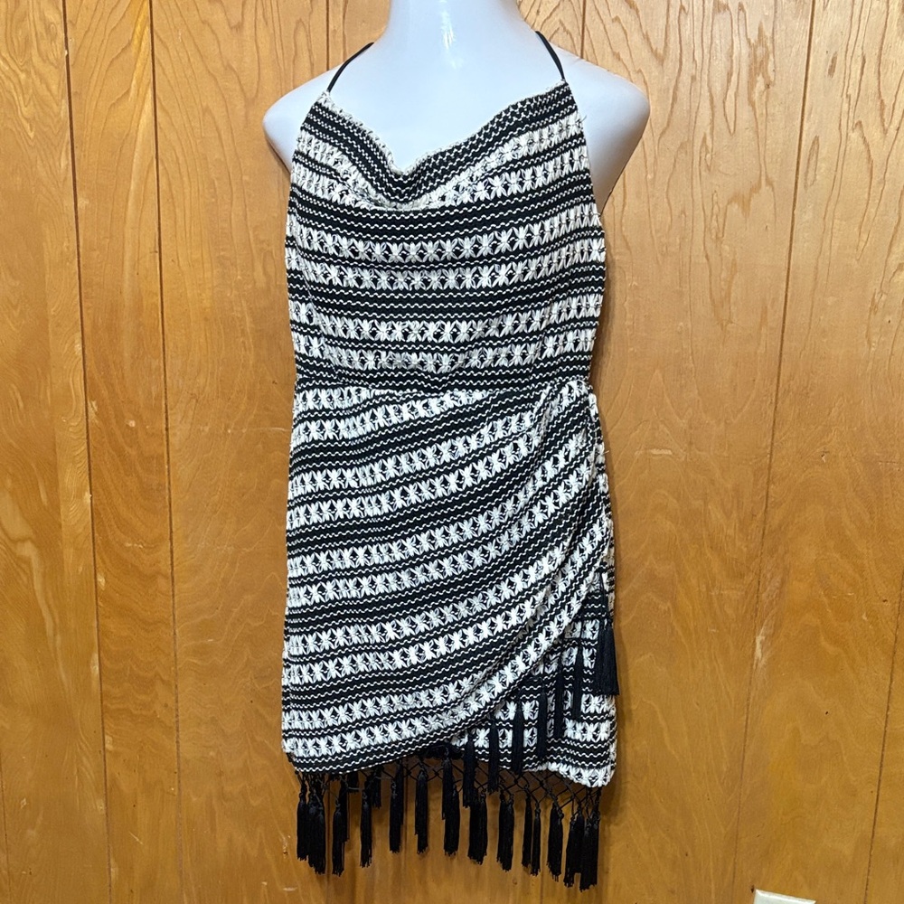 Fashion Nova Black Crochet Mini Dress